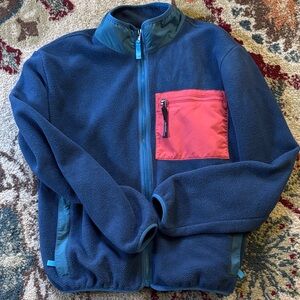 Patagonia Blue Fleece Jacket with Red Pocket